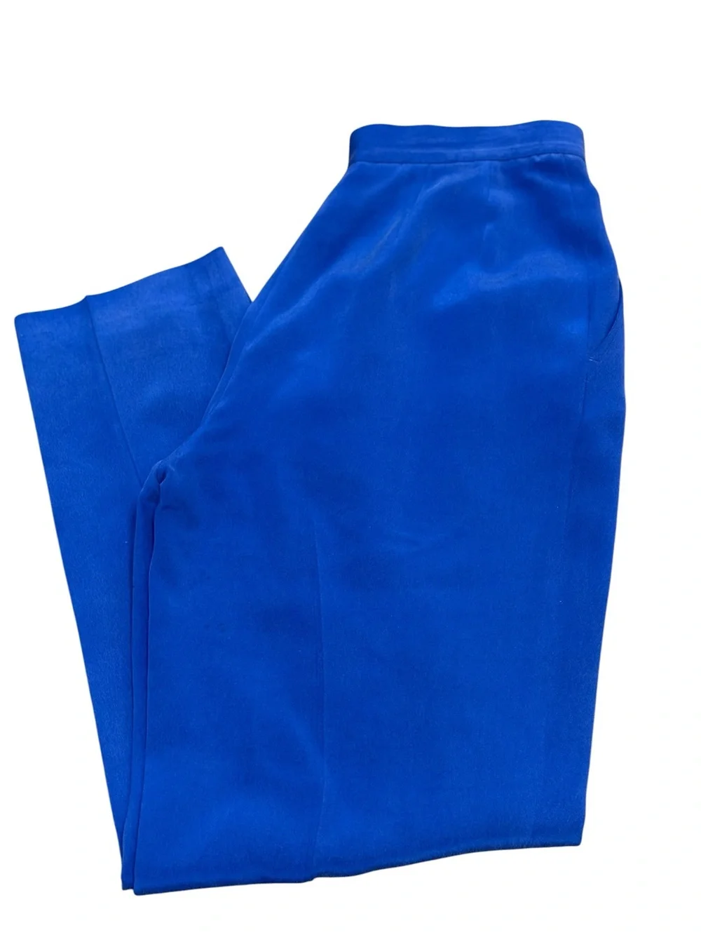100% Silk Vintage Jones New York Petite Royal Blue Suit Set (Size 4P)